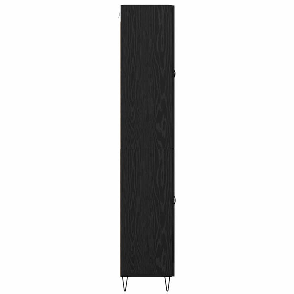 Highboard 2er-Set Schwarz Eichenoptik