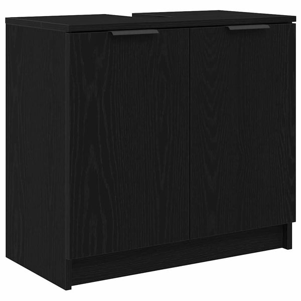 Badezimmerschrank Set 3-teilig Eiche Schwarz