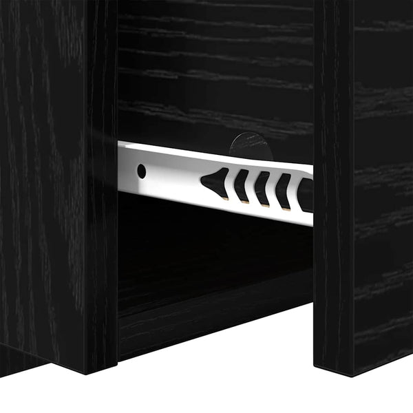 Schwarzes Kopfteil mit Schrank, 3er-Set