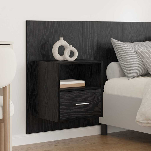 Schwarzes Kopfteil mit Schrank, 3er-Set