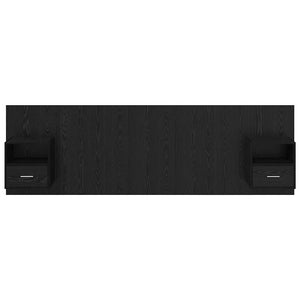 Schwarzes Kopfteil mit Schrank, 3er-Set