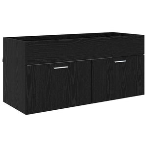 Schwarzer Badezimmerschrank Eichen-Optik 100cm