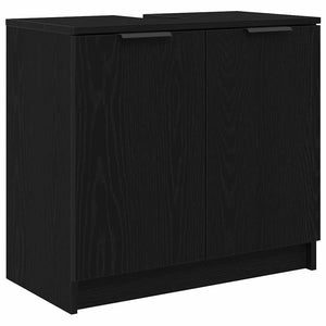 Badezimmerschrank Set Schwarz Eichenoptik