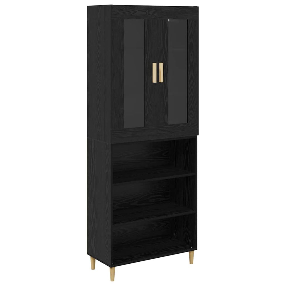Highboard Schwarz Eichen-Optik 180 cm