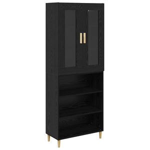 Highboard Schwarz Eichen-Optik 180 cm
