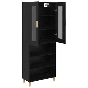Highboard Schwarz Eichen-Optik 180 cm