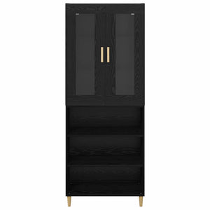 Highboard Schwarz Eichen-Optik 180 cm