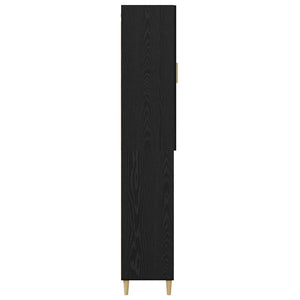 Highboard Schwarz Eichen-Optik 180 cm