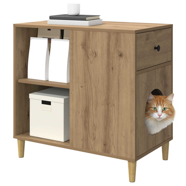 Katzenhaus Eiche 72x42,5x70cm