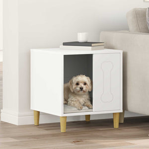 Weiße Hundehütte aus Holzwerkstoff, 44 cm
