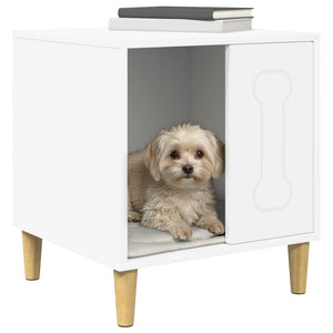 Weiße Hundehütte aus Holzwerkstoff, 44 cm