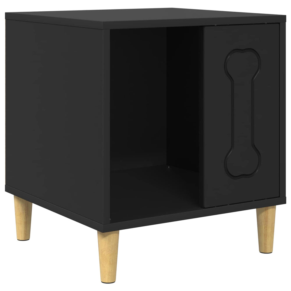 Schwarze Hundehütte aus Holzwerkstoff, 44 cm