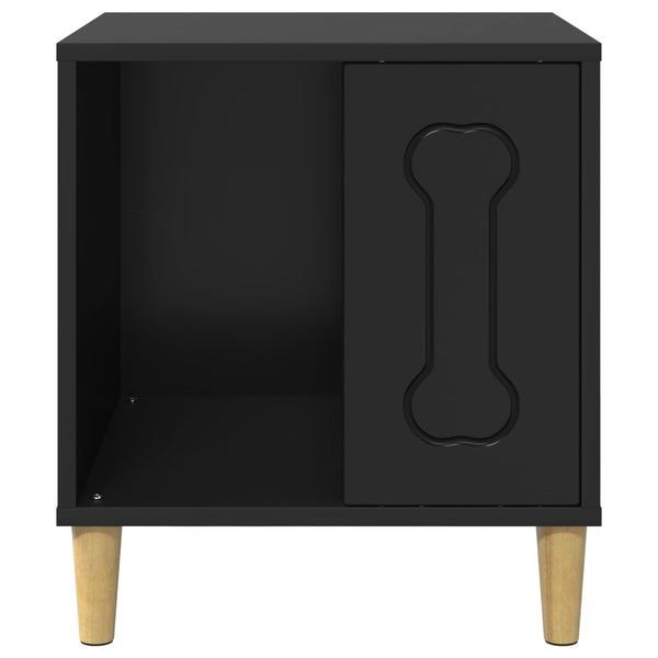 Schwarze Hundehütte aus Holzwerkstoff, 44 cm