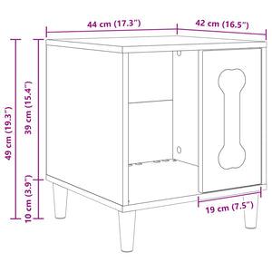 Schwarze Hundehütte aus Holzwerkstoff, 44 cm