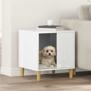 Weiße Hundehütte aus Holzwerkstoff