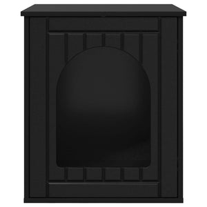 Schwarzes Katzenhaus aus Holzwerkstoff