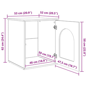 Katzenhaus Eiche Optik 53x52x62cm