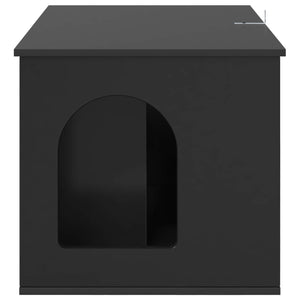 Schwarzes Katzenhaus aus Holzwerkstoff
