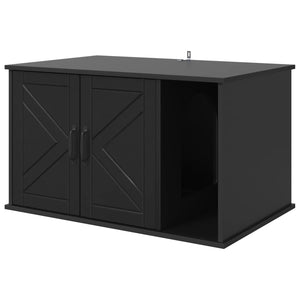 Schwarzes Katzenhaus aus Holzwerkstoff