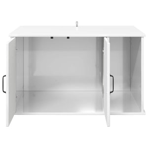 Weißes Katzenhaus aus Holzwerkstoff, 85 cm