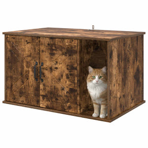 Katzenhaus Geräucherte Eiche 85cm