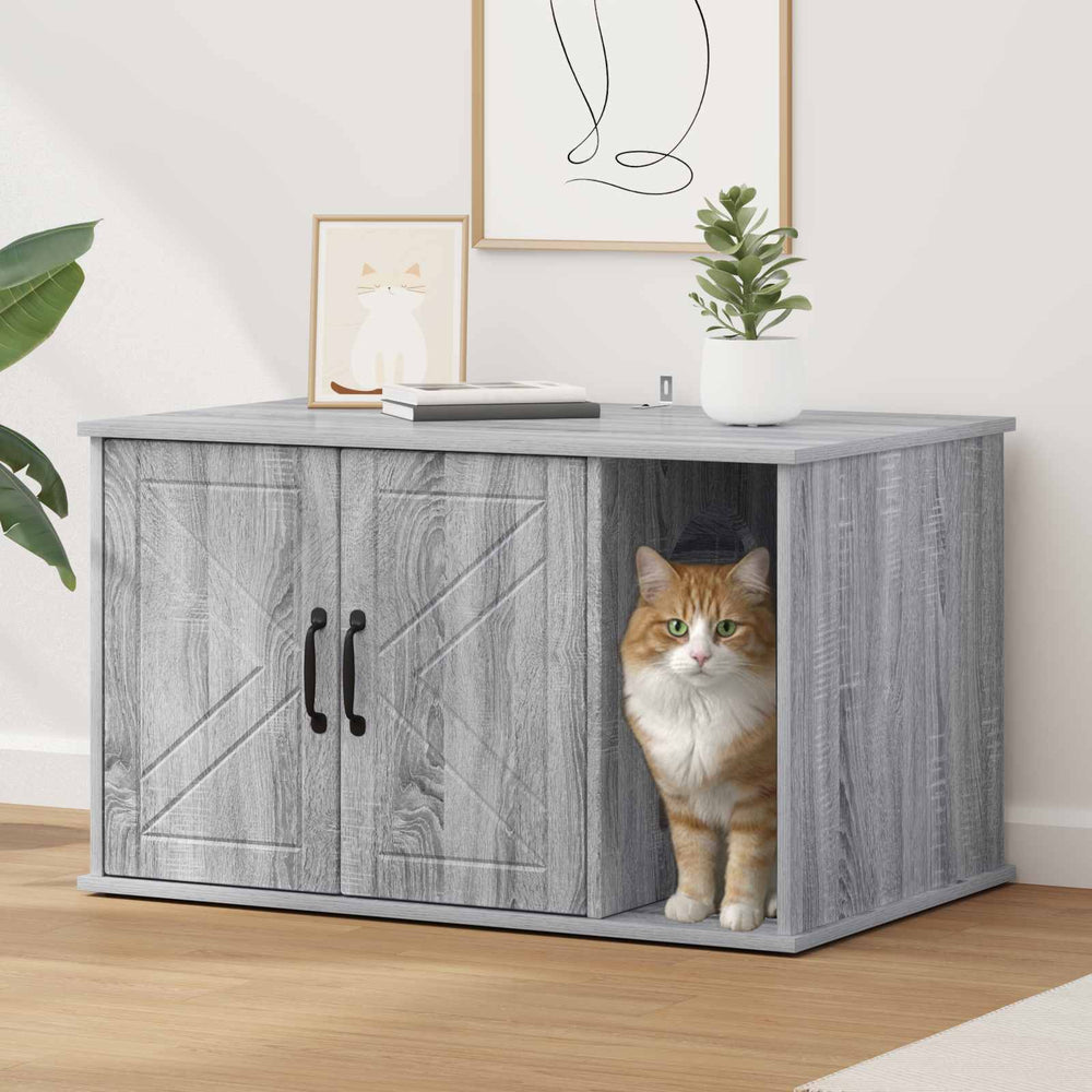 Graues Katzenhaus Sonoma, 85 cm