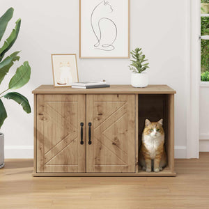 Katzenhaus Eiche Holzwerkstoff 85x55x50cm