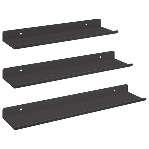 Schwebendes Regal 3er Set Schwarz Stahl