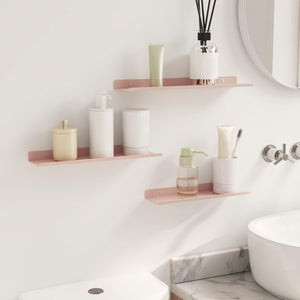 Schwebendes Wandregal, 3er Set, Rosa