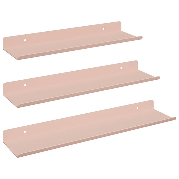 Schwebendes Wandregal, 3er Set, Rosa