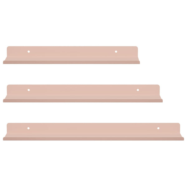 Schwebendes Wandregal, 3er Set, Rosa