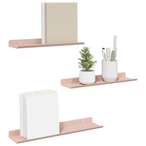 Schwebendes Wandregal, 3er Set, Rosa