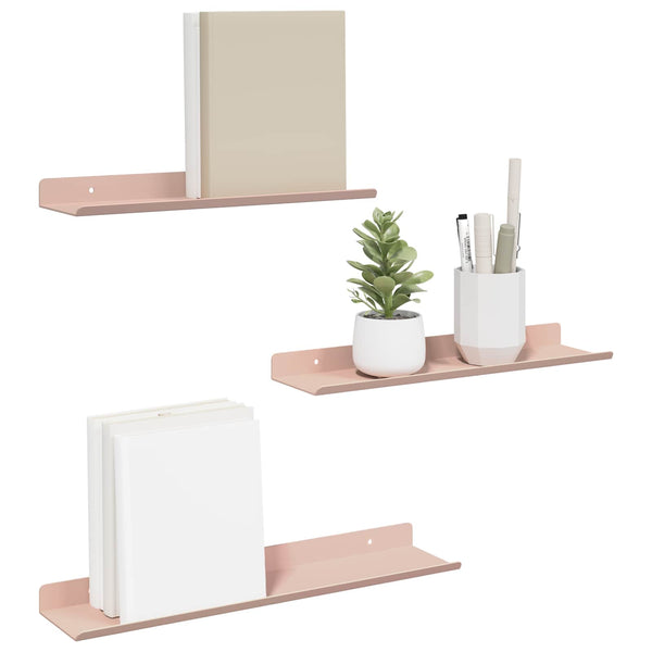 Schwebendes Wandregal, 3er Set, Rosa