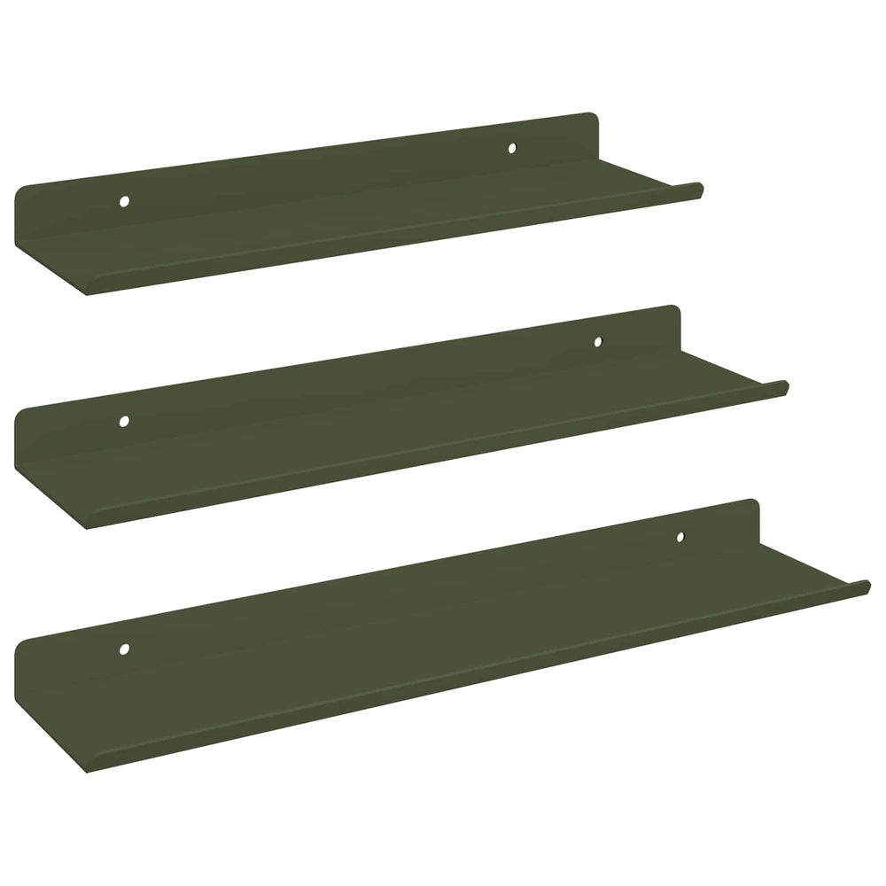 vidaXL Étagère flottante 3 pcs Vert Olive 40 x 9 x 2,5 cm Acier