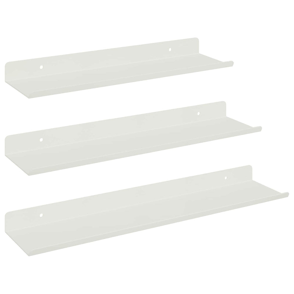 vidaXL Étagères murales flottantes 3 pcs Blanc 40 x 9 x 2,5 cm Acier