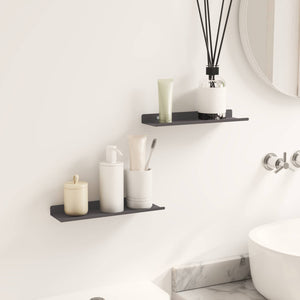 Schwebendes Regal Schwarz 30 cm, 2er-Set