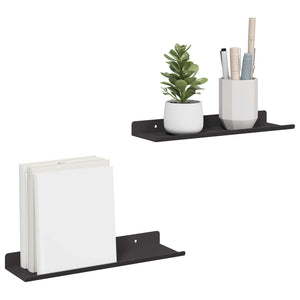 Schwebendes Regal Schwarz 30 cm, 2er-Set