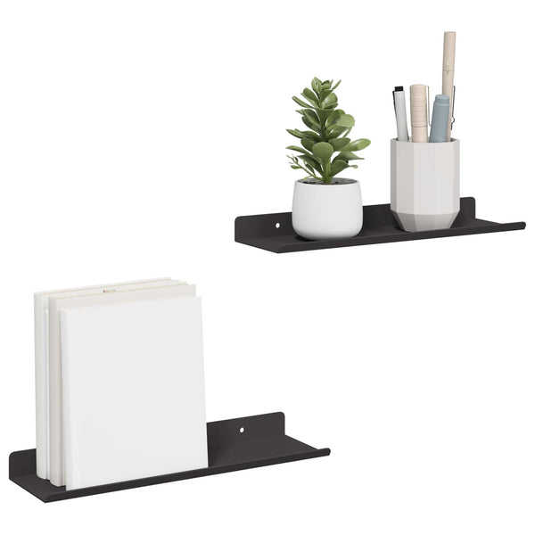 Schwebendes Regal Schwarz 30 cm, 2er-Set
