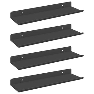 Schwebendes Regal Schwarz 4er Set