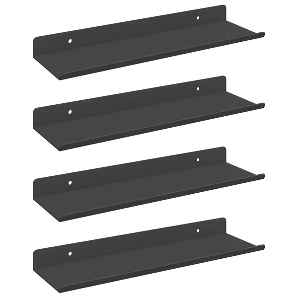 Schwebendes Regal Schwarz 4er Set