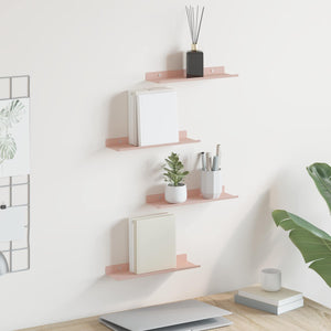 Schwebendes Wandregal, 4er Set, Rosa