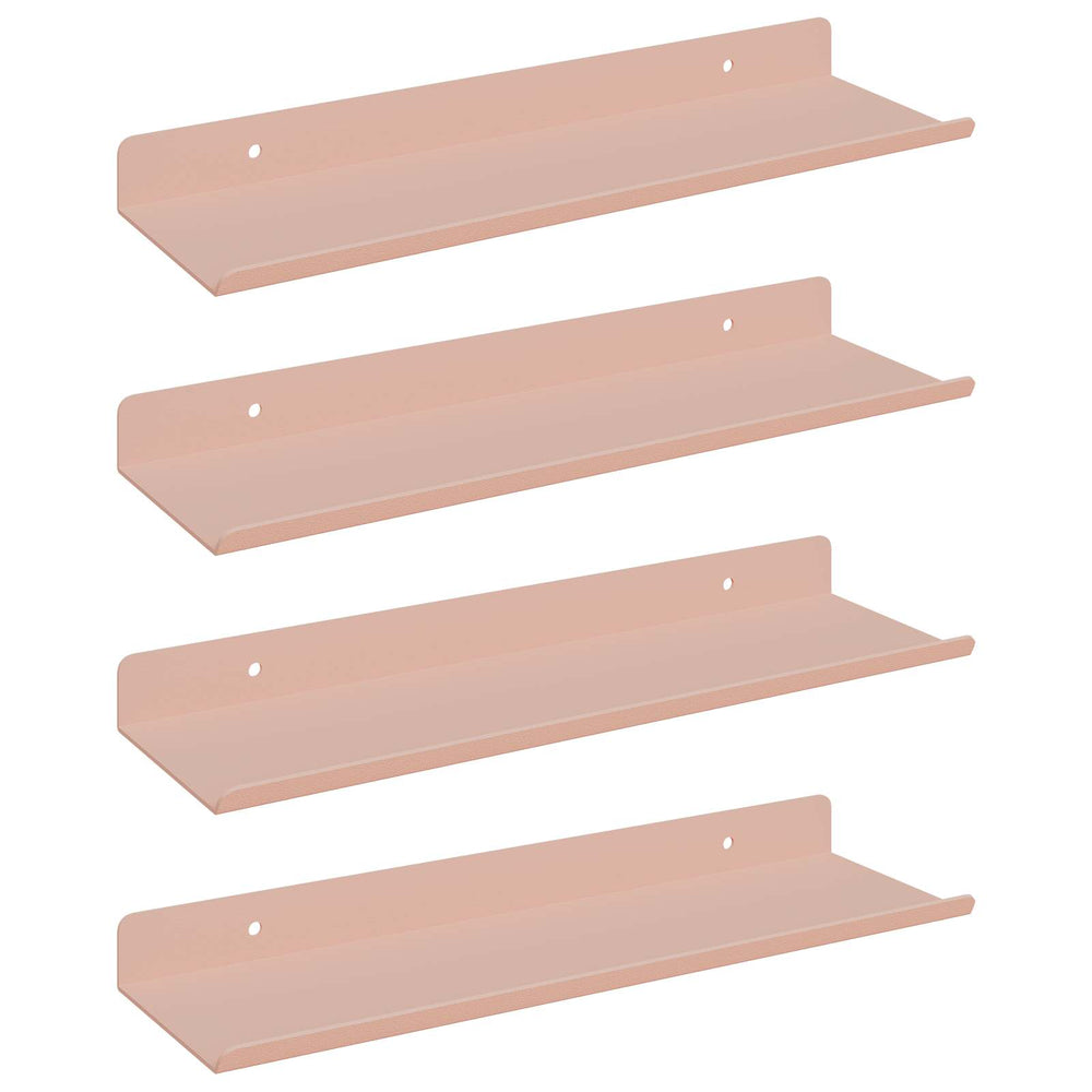 vidaXL Étagère murale flottante 4 pcs Rose 30 x 9 x 2,5 cm Acier
