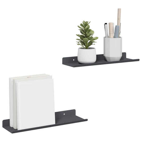 Schwebendes Regal Anthrazit 30cm, 2er-Set