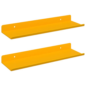 Schwebendes Regal Senfgelb, 2er Set