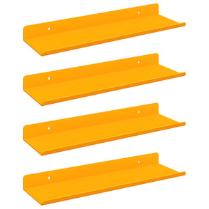 Schwebendes Regal, 4er-Set, Senfgelb