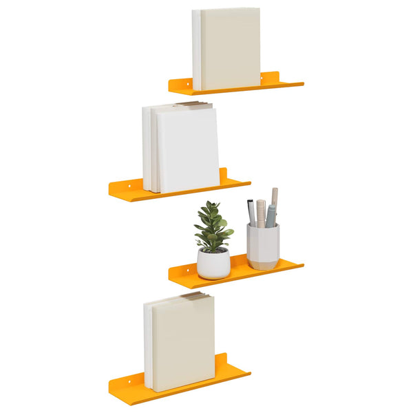Schwebendes Regal, 4er-Set, Senfgelb