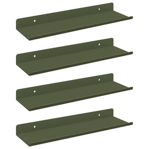 Schwebendes Regal Olive Grün 4er-Set