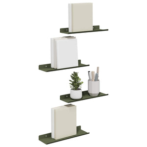 Schwebendes Regal Olive Grün 4er-Set