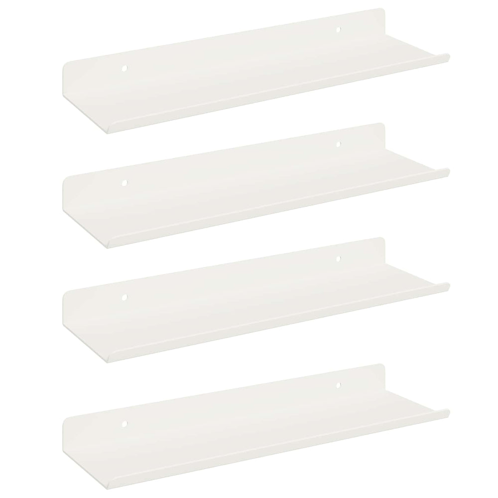 vidaXL Étagère flottante murale 4 pcs Blanc 30 x 9 x 2,5 cm Acier