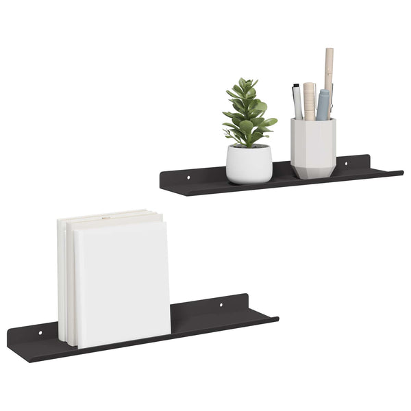 Schwebendes Regal Schwarz 40cm Stahl